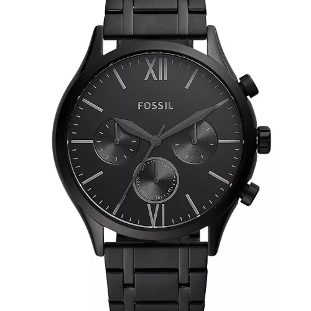 Fossil Matte Black Chronograph Watch